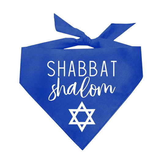 Shabbat Shalom Jewish Dog Bandana (Royal OS 75)